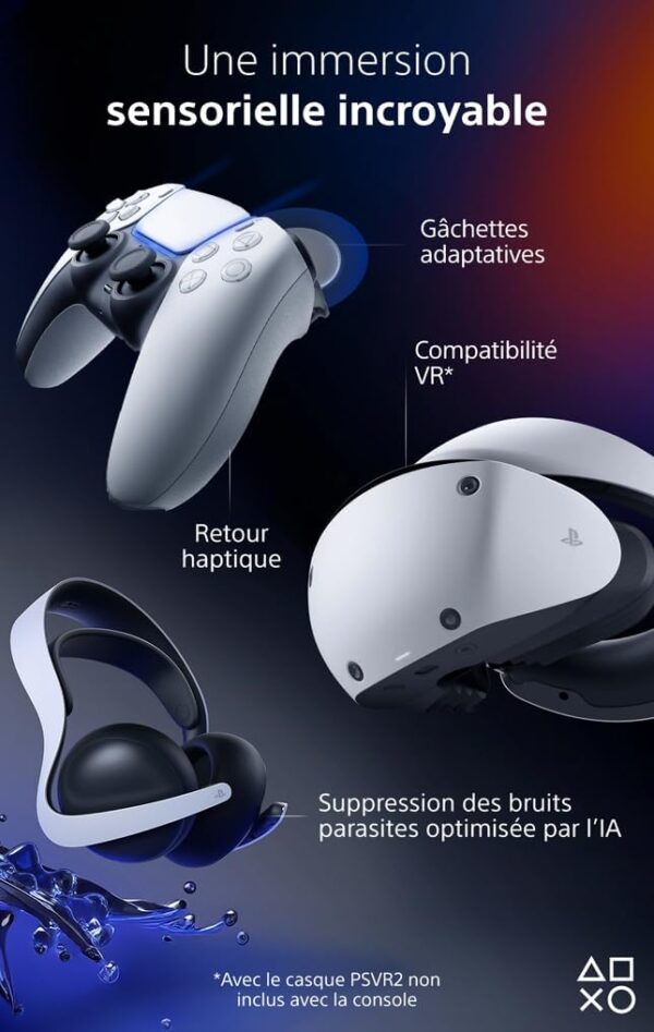 513PBbwGzXL._AC_SL1016_ Sony PlayStation 5 Pro – Console Blanche avec Manette Sans Fil DualSense – 4K, Ray Tracing Avancé, Spectral Super Resolution