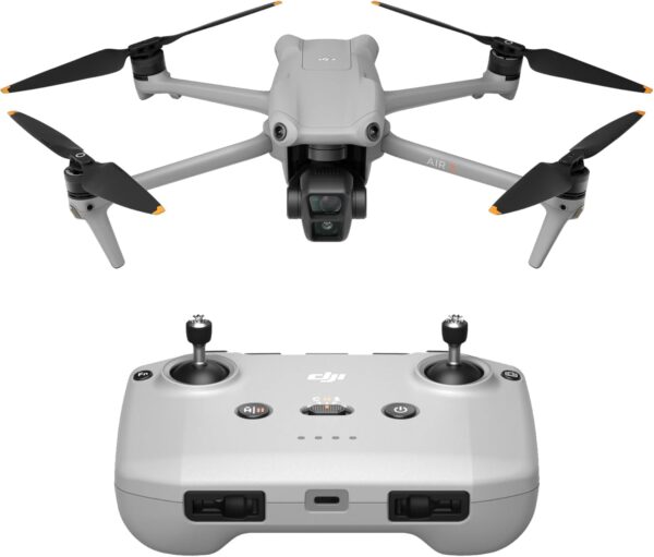 DJI Air 3 – Drone Double Caméra (Grand-Angle & Télé Moyenne Focale) avec Radiocommande RC-N2 – 48 MP – 4K HDR/60 ips