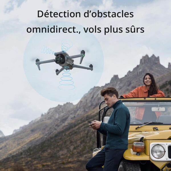 DJI Air 3 – Drone Double Caméra (Grand-Angle & Télé Moyenne Focale) avec Radiocommande RC-N2 – 48 MP – 4K HDR/60 ips